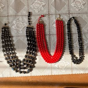 Vintage costume beaded necklaces